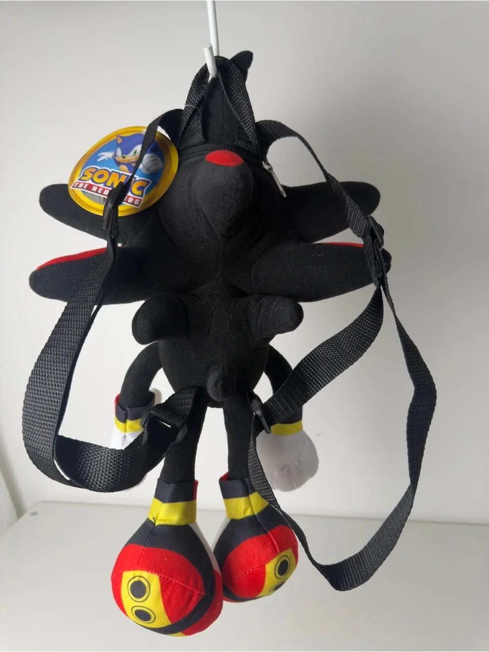Shadow Plush Character Backpack - Black, Red & Yellow